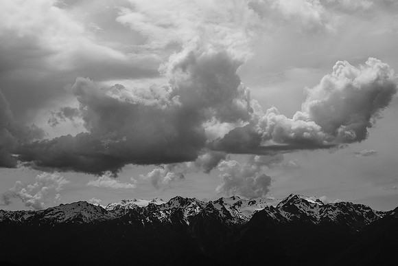 storm clouds over the Olympic Mountains